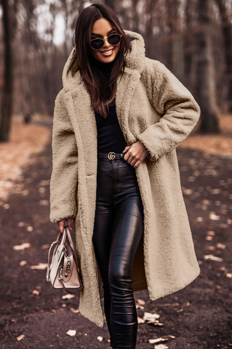 Autumn Long Coat Woman Plush- Outwear Ladies
