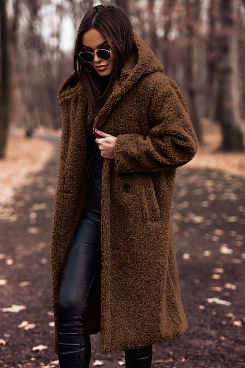 Autumn Long Coat Woman Plush- Outwear Ladies