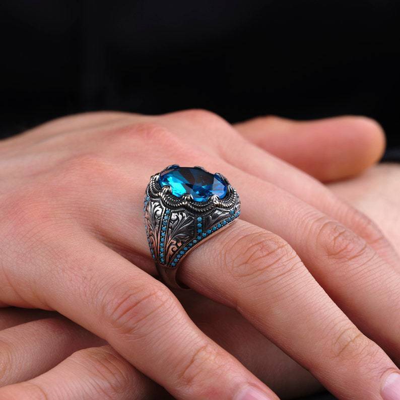 Blue Zircon Ring