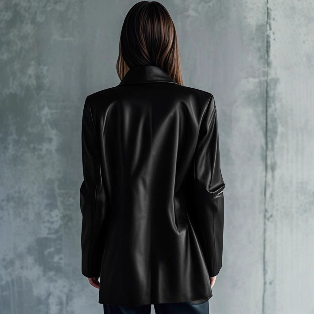 Leather Jacket Elegant High-grade
