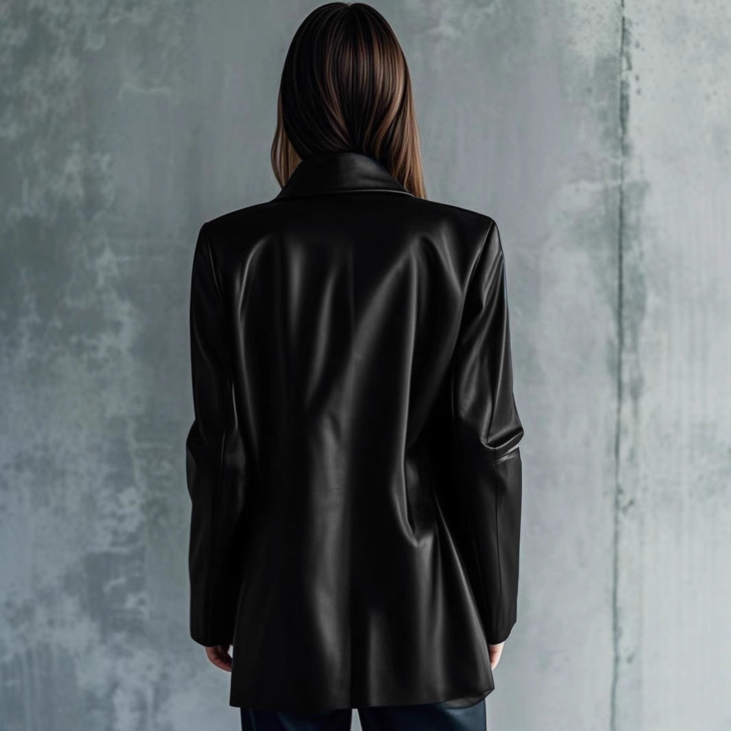 Leather Jacket Elegant High-grade