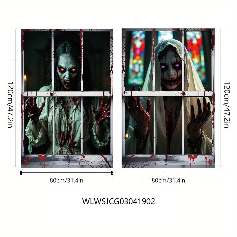 3D Holiday Window Cover Witch- Halloween Window Cover