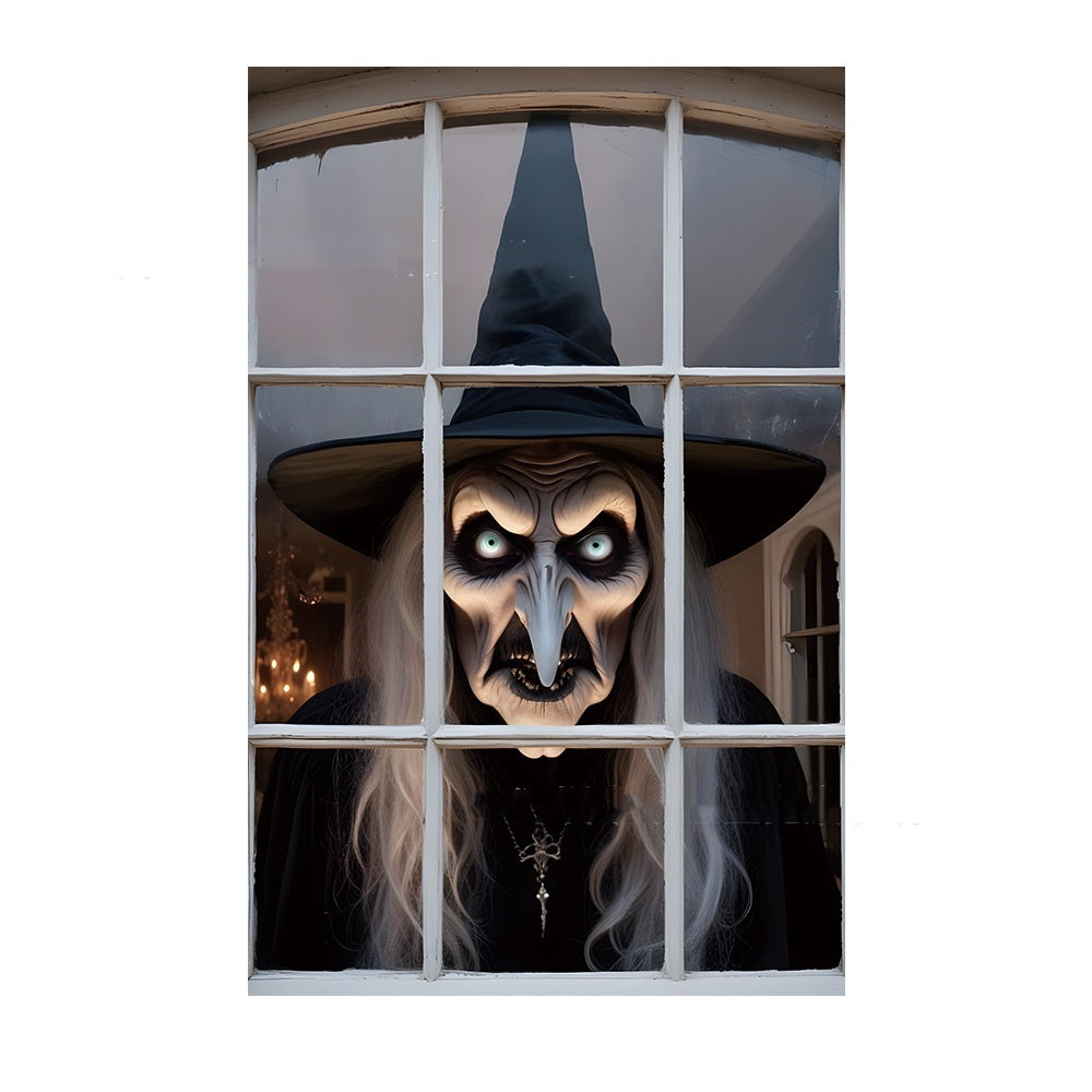 3D Holiday Window Cover Witch- Halloween Window Cover