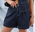 New Striped Casual Denim Shorts Suit
