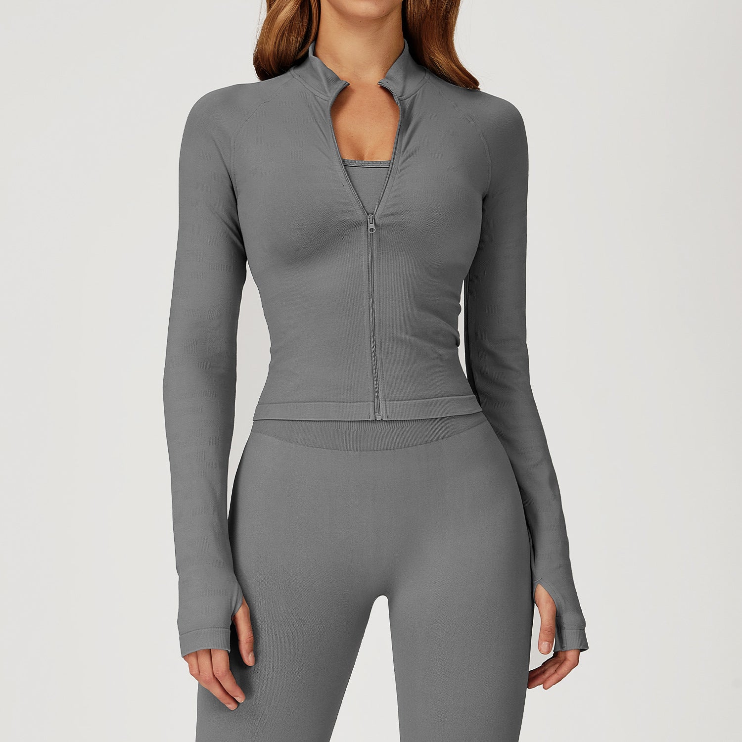 Seamless Stand /Collar Zipper Yoga Jacket /Windproof