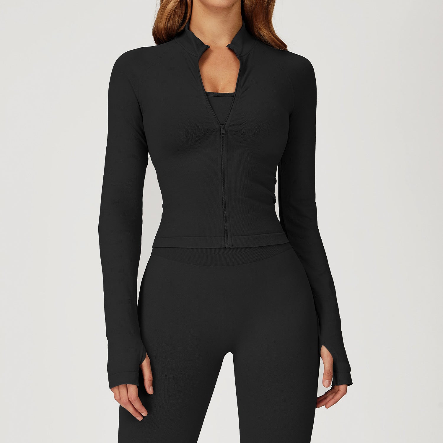 Seamless Stand /Collar Zipper Yoga Jacket /Windproof