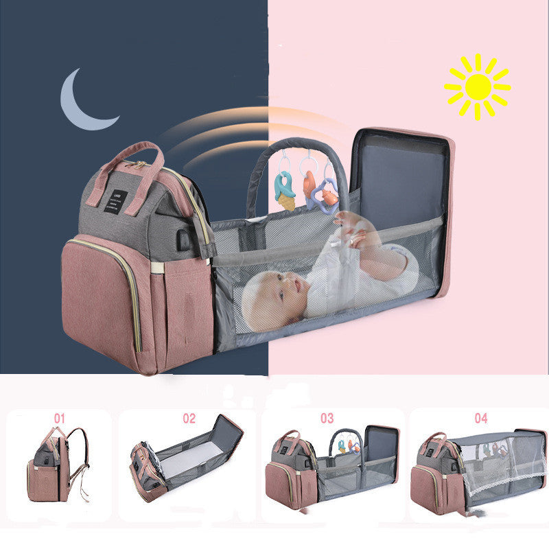 New Mummy Baby Crib Backpack \Large Capacity Out Milk Insulated Bag Women
