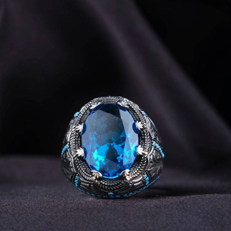 Blue Zircon Ring