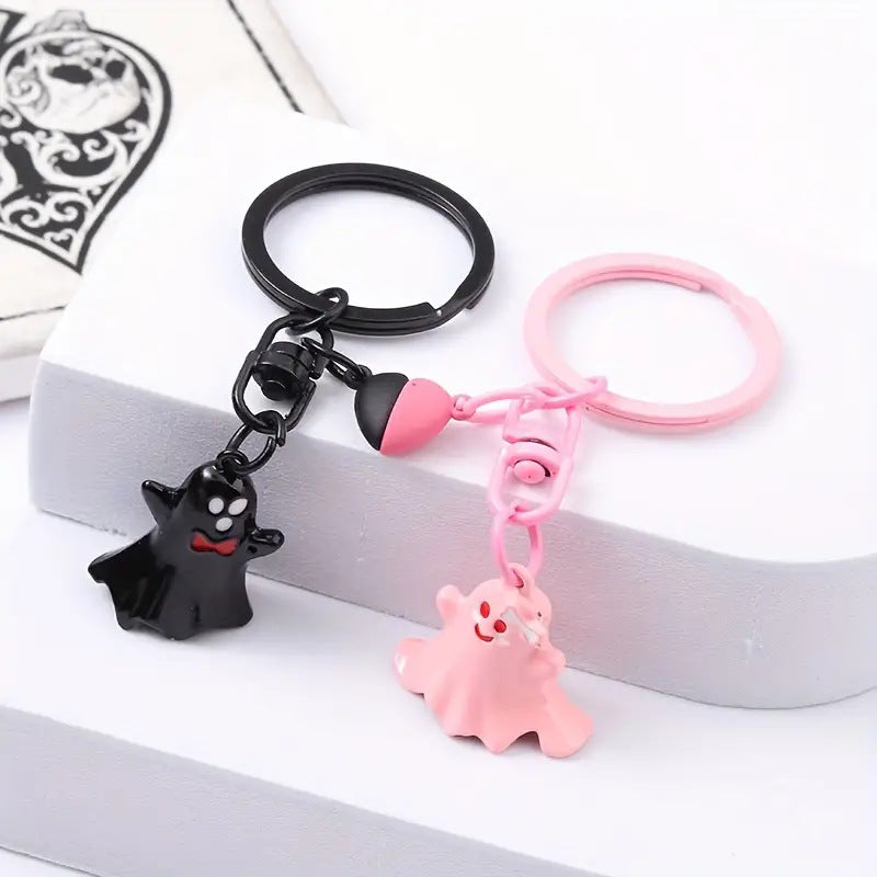 Unique Bag Hanging Halloween Ghost Keychain- Couple Magnetic Ghost Pendant