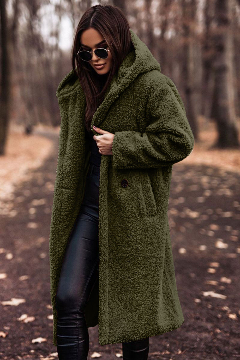 Autumn Long Coat Woman Plush- Outwear Ladies