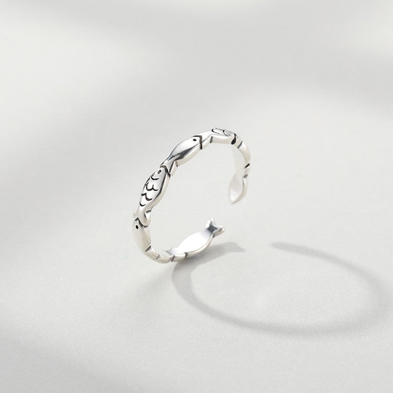 Sterling Silver Vintage Silver Fish Ring