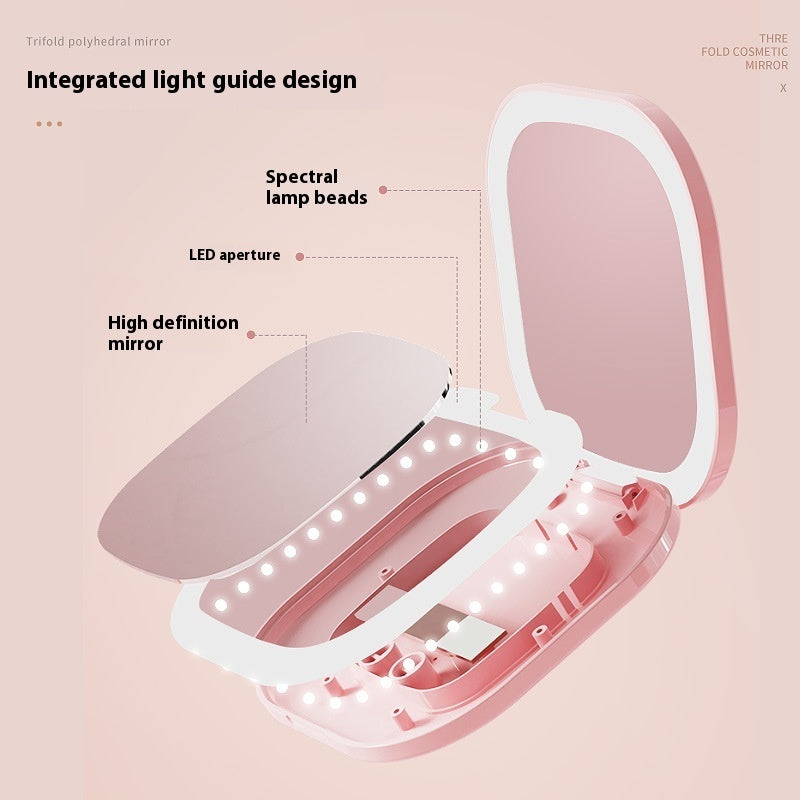 Portable Folding Led Make-up Mirror With Light