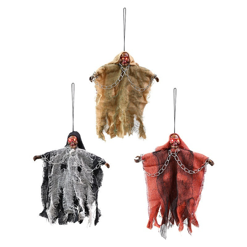 Halloween Hanging Ghost -Iron Chain Glowing Skull \Decorative Ornaments