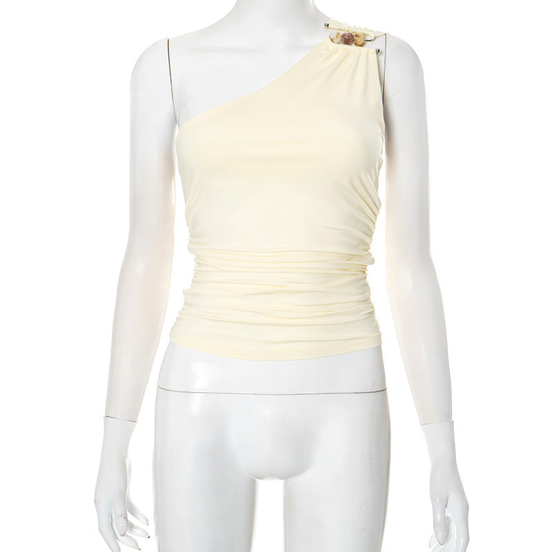 Women's One-shoulder -Cropped Tank Top
