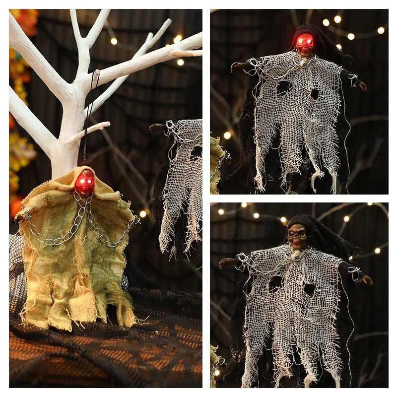 Halloween Hanging Ghost -Iron Chain Glowing Skull \Decorative Ornaments