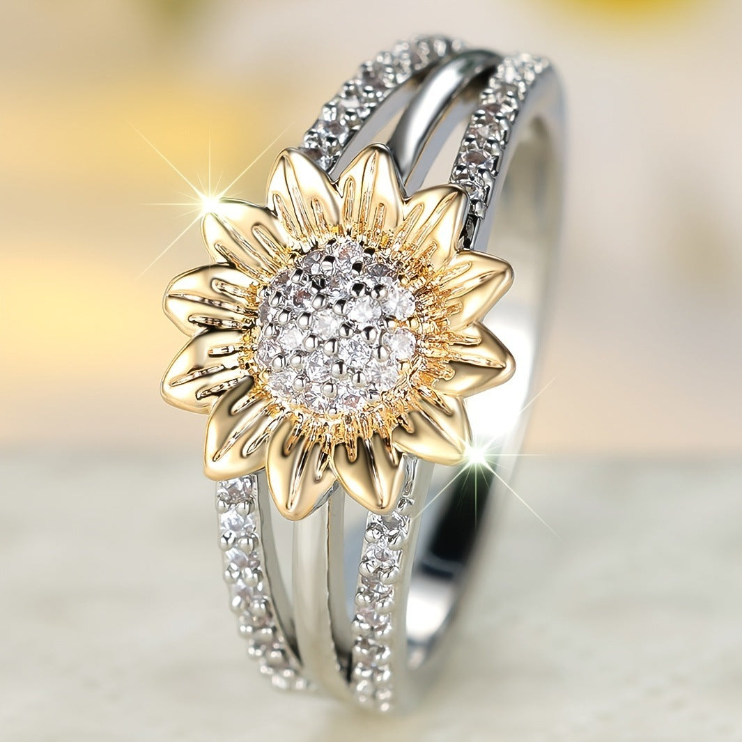 Sunflower Full Diamond /Fashion Ring For Women
