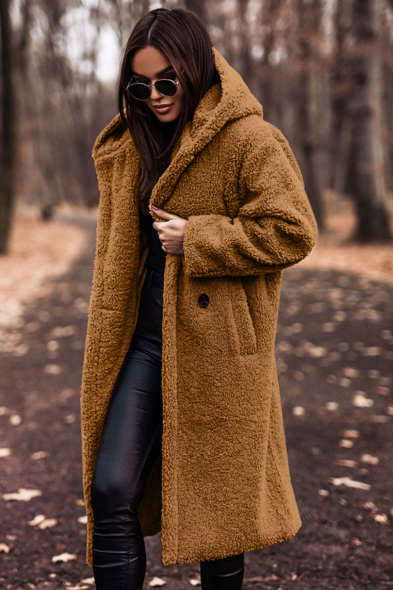 Autumn Long Coat Woman Plush- Outwear Ladies